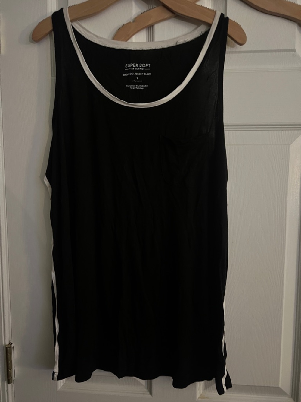 torrid Black Sleep Tank with White Trim